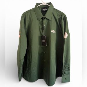 Von Dutch Men's Green Long Sleeve Shirt